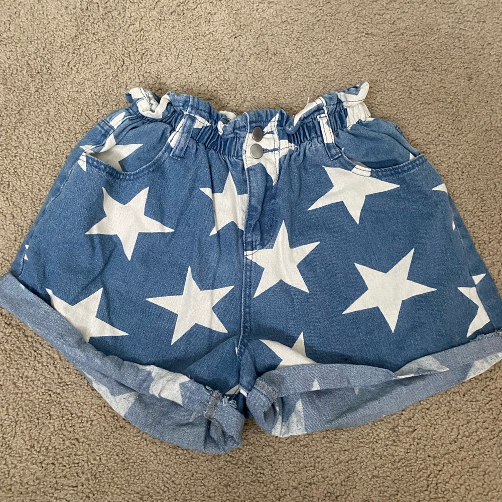 White Star Jean Shorts